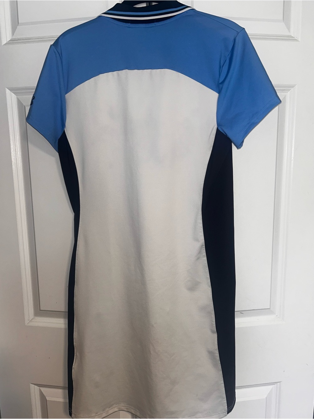 Ralph Lauren RLX Colorblock Polo dress in Light Blue, Navy & White - Picture 8 of 9